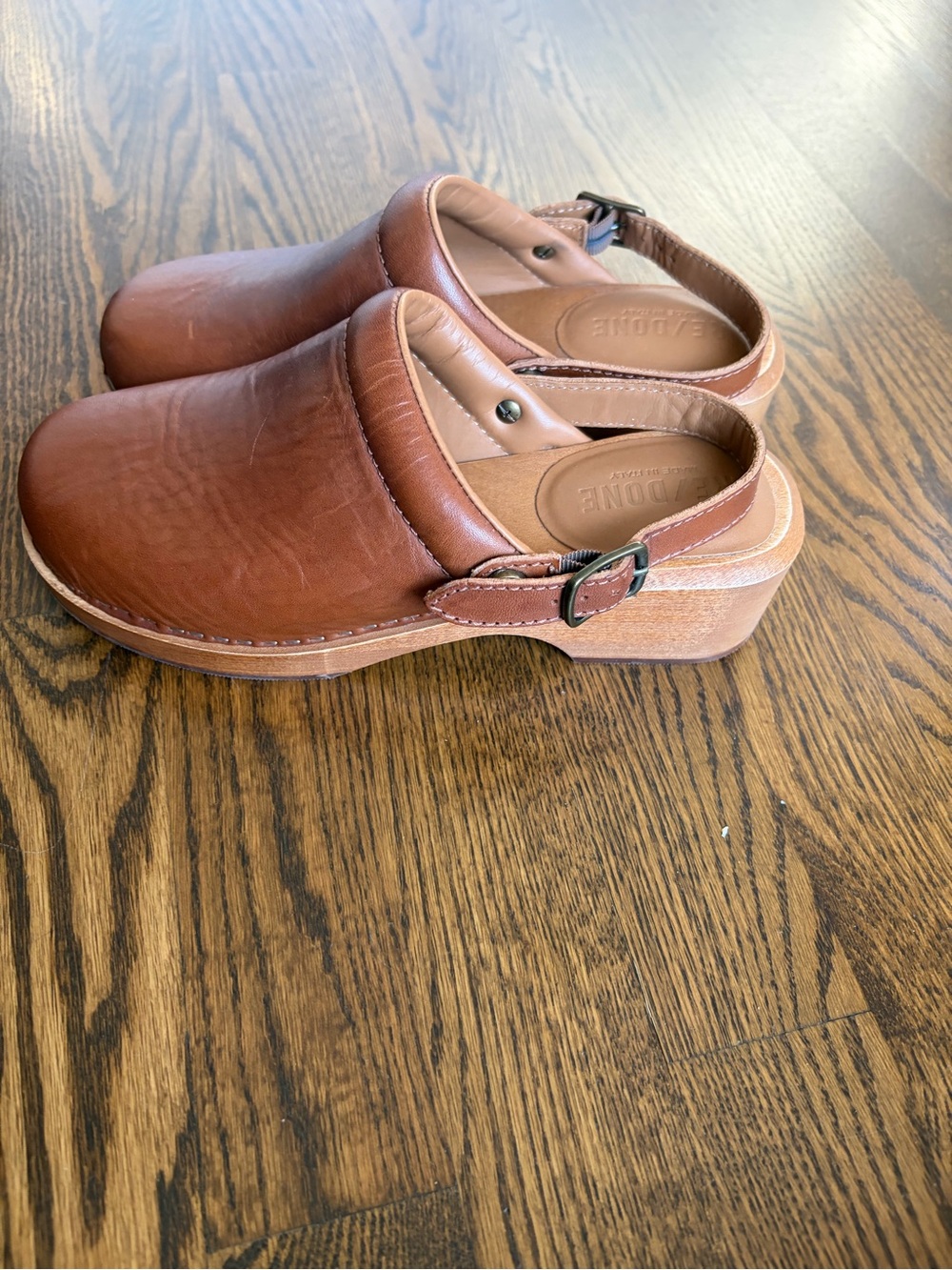 Re/Done -Brown Leather Clogs - Picture 4 of 6